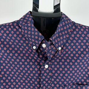 J.Crew Men’s SZ M Organic Cotton Stretch Short Sleeve Button Shirt Navy Floral